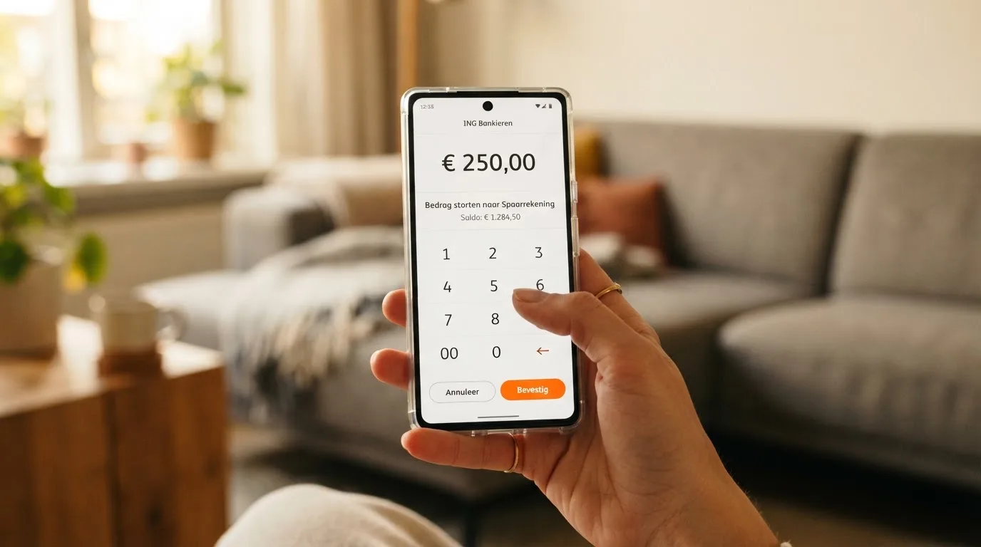 Een hand die een prepaid pincode invoert op het stortingsscherm van een online casino