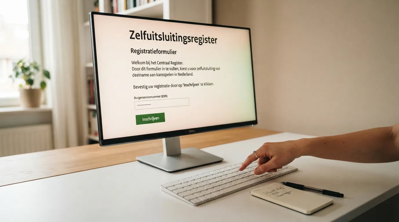 De inschrijfpagina van het Cruks-register op een computerscherm