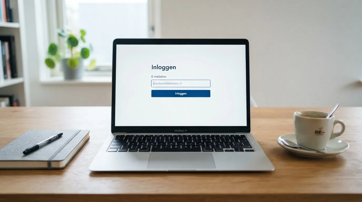 Laptopscherm met de inlogpagina van het Cruks-register