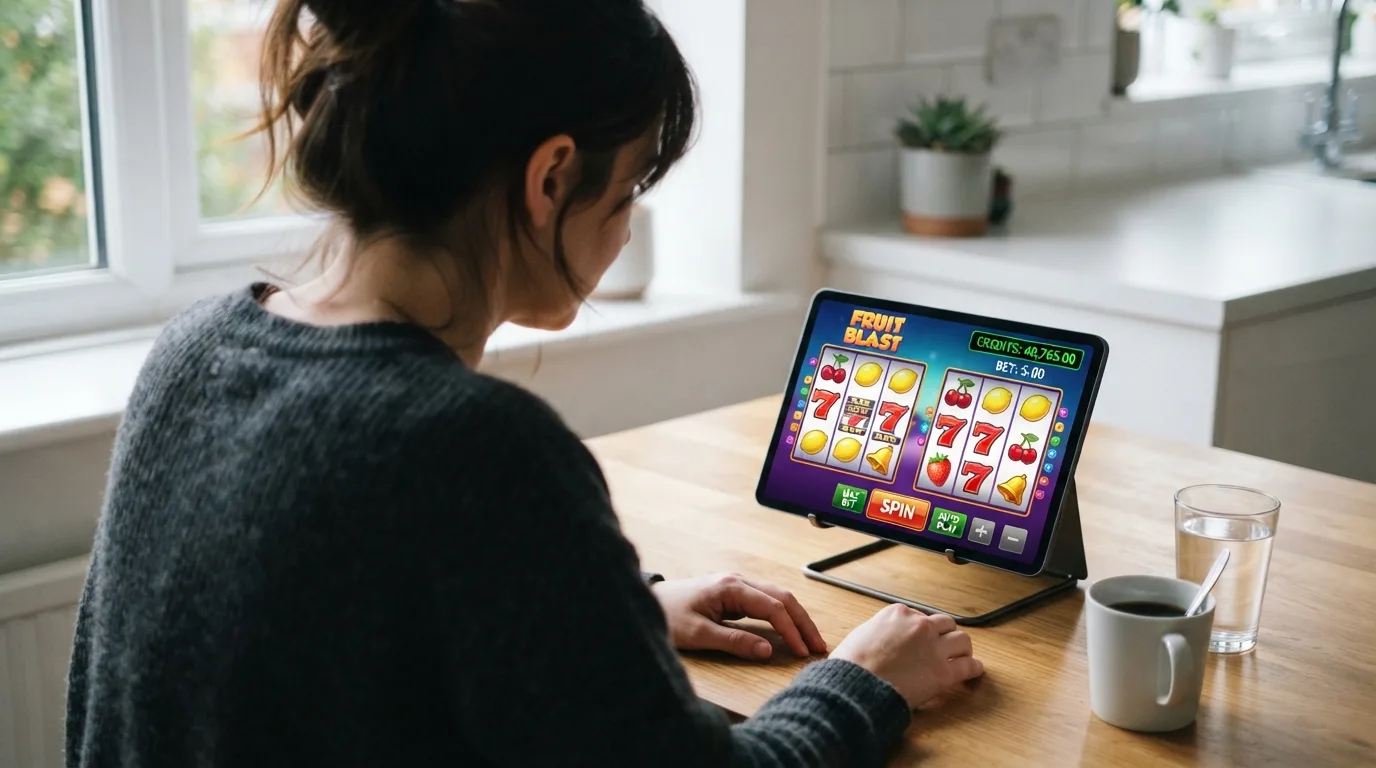 Het demo-speelscherm van Club 2000 met virtueel speelgeld, zichtbare inzetknoppen en het Twin Player-scherm actief