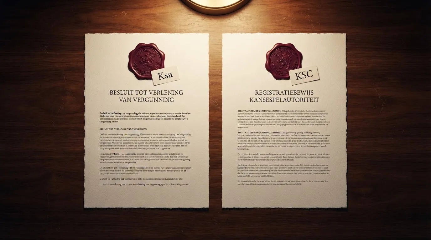 Twee documenten of zegels naast elkaar, één gemarkeerd met Ksa en één met KSC