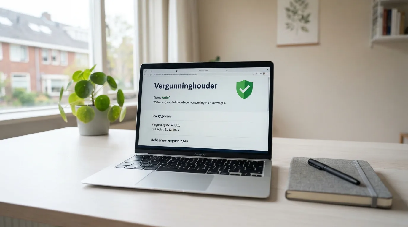 Een scherm met het Kansspelautoriteit-logo en de tekst “Vergunninghouder” naast een document met de titel “Wet kansspelen op afstand”