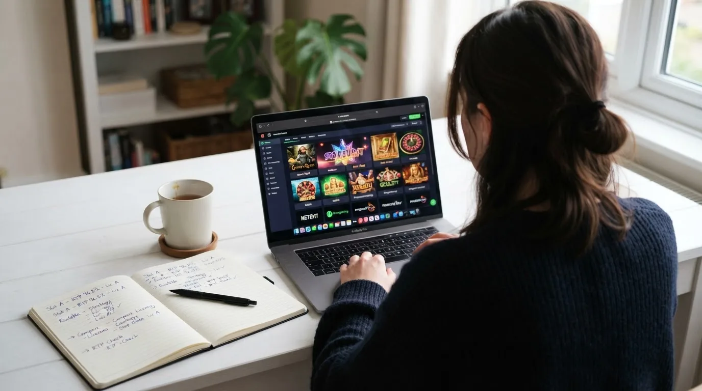 Een vergelijkingstabel van online casino's met kolommen voor vergunning en betaalmethode
